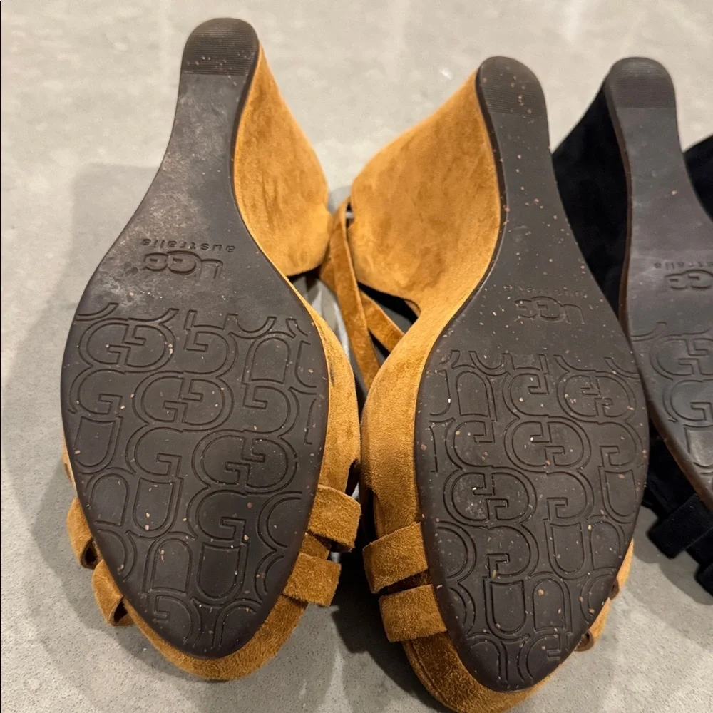 Ugg Australia Soft Black and Tan Women's Wedges size 9 - Picture 8 of 11